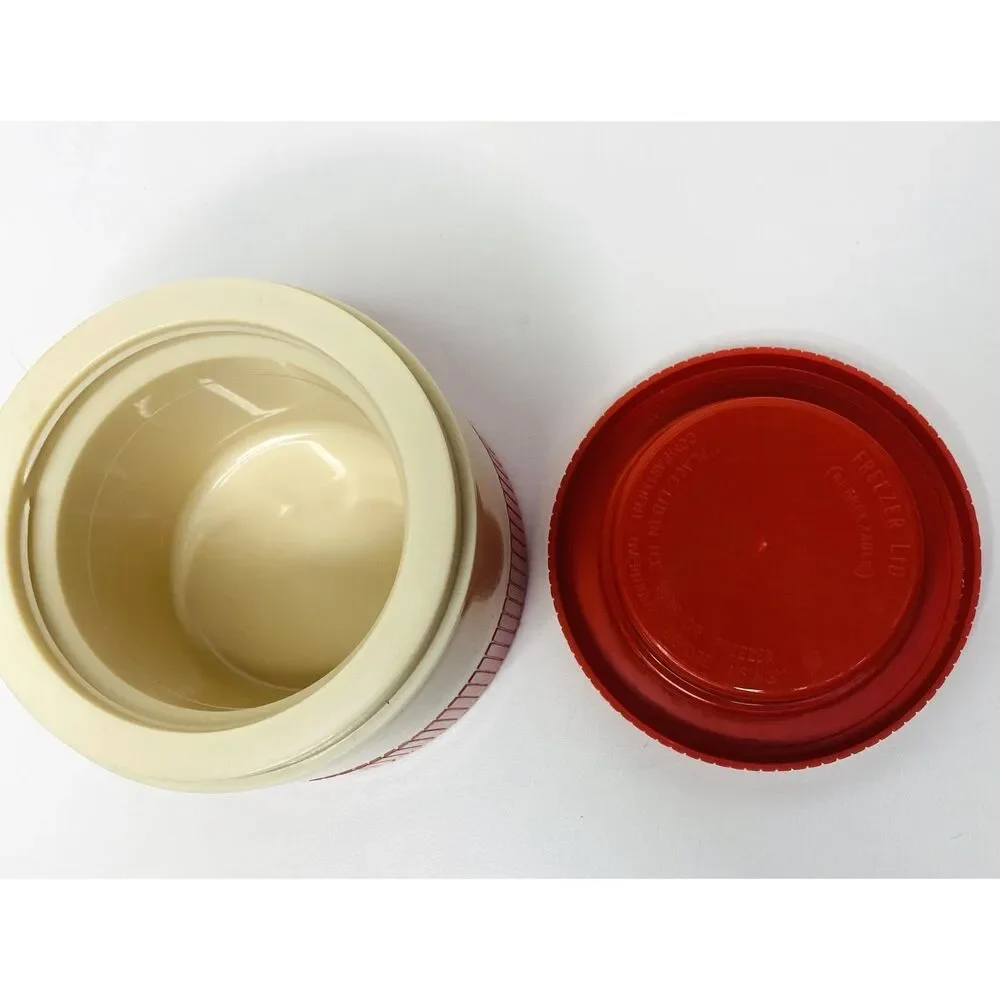 Aladdin 7000 Red Cream Insulated Soup Thermo Vintage Compact Lunch Jar 6oz